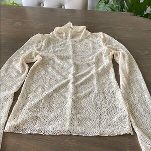 Free People Ivory Lace Blouse